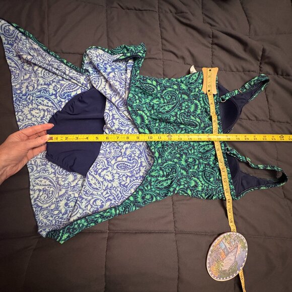 Lands' End SlenderSuit Fauxkini Low Leg One Piece Swimsuit - Size: 4 - NWT - Picture 12 of 13